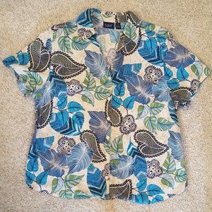 Gloria Vanderbilt Button Up Blouse,,1X